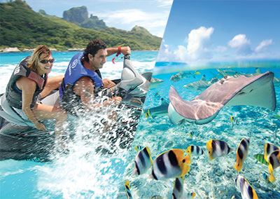 Combo jet ski / Safari raies et requins à Bora Bora