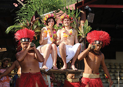 Polynesian wedding ceremonies at the Tiki Village Moorea